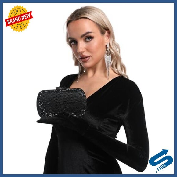 Mini Rhinestone Clutch Purse with Detachable Straps, Formal Evening Bag